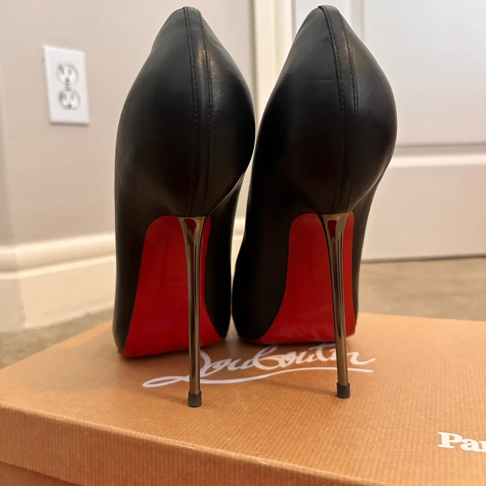 Christian Louboutin Shiny Nappa Big Lips 120 Pumps 38 Black - Picture 11 of 15